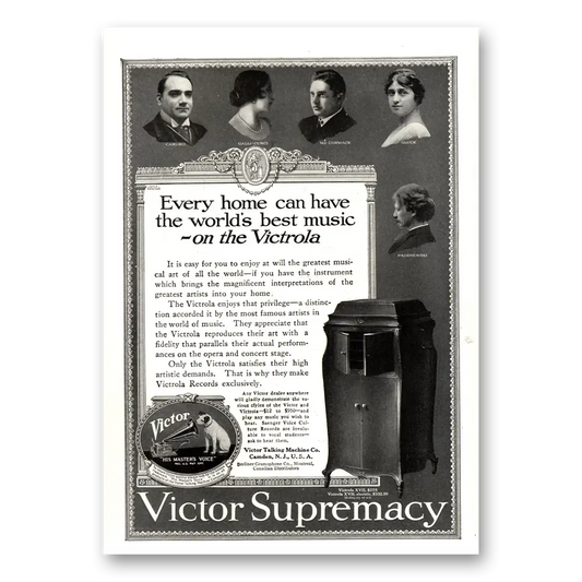 1918 Victrola Every Home Can Have Worlds Best Music Vintage Magazine Print Ad