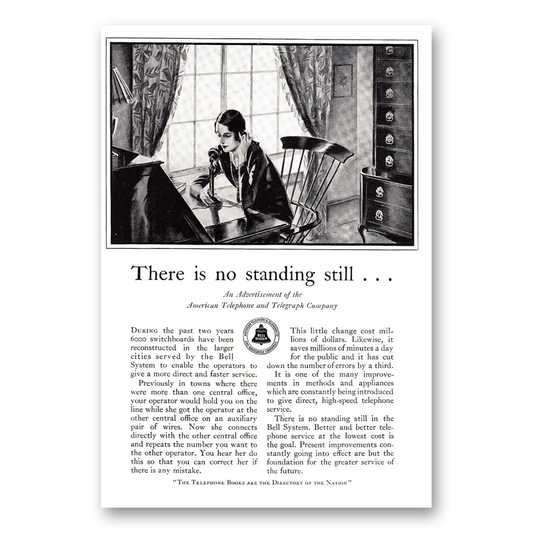 1929 American Telephone There Is No Standing Still Vintage Magazine Print Ad