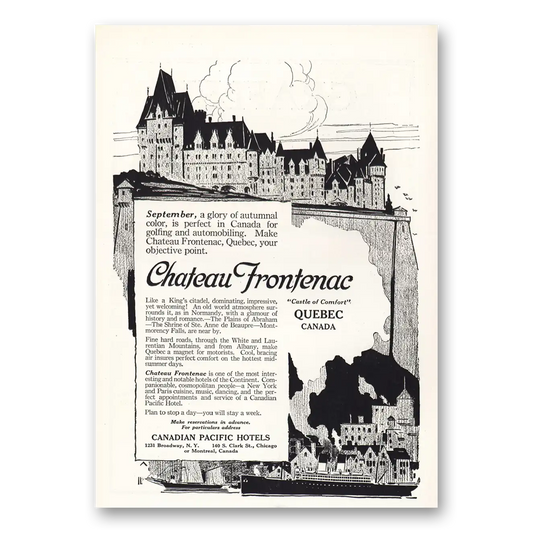 1919 Canadian Pacific Hotels September Glory Autumnal Color Vintage Magazine Print Ad