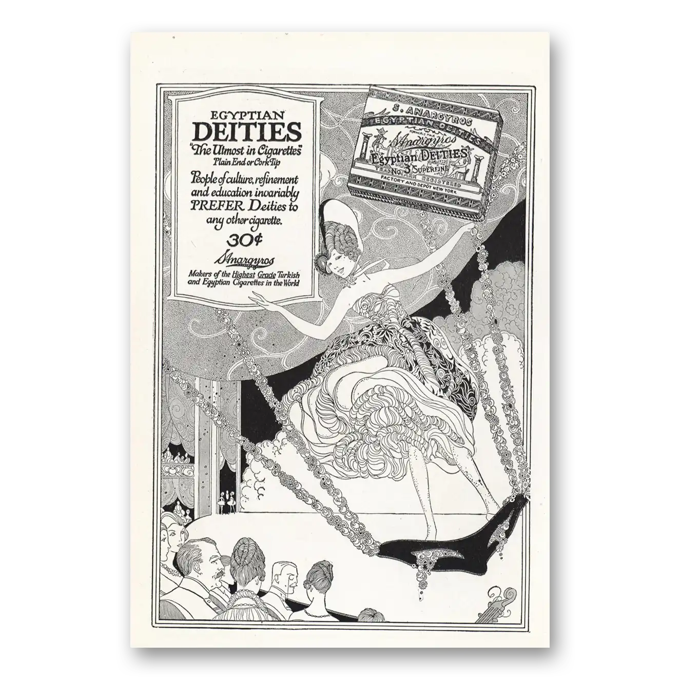 1919 Egyptian Deities Cigarettes People of Culture Refinement Vintage Magazine Print Ad