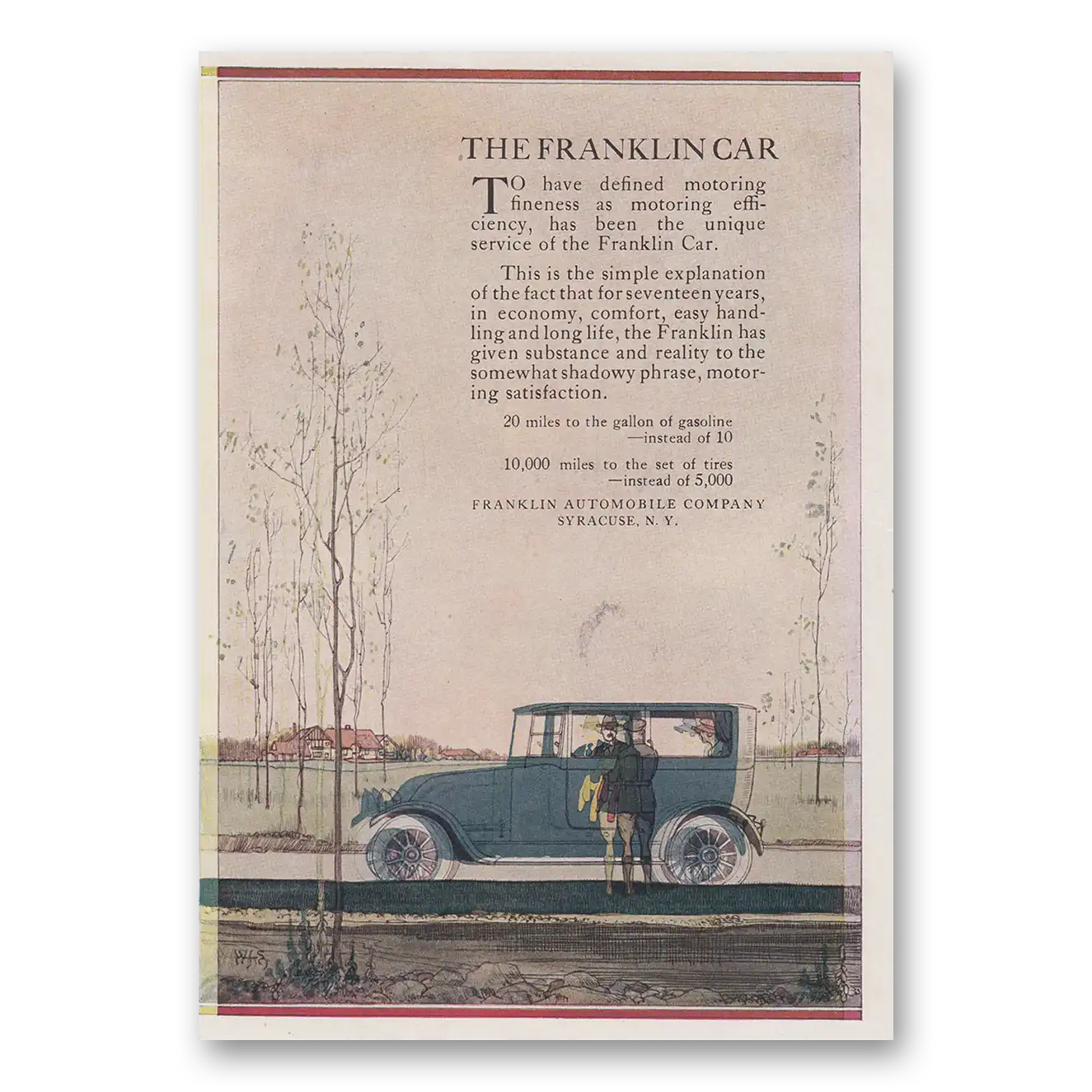 1919 Franklin Automobile To Have Defined Motoring Vintage Magazine Print Ad