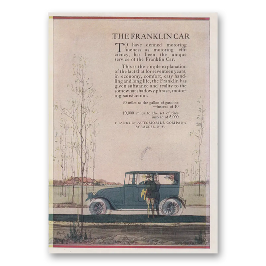 1919 Franklin Automobile To Have Defined Motoring Vintage Magazine Print Ad