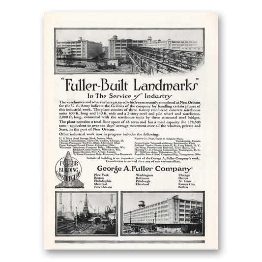 1919 Fuller Building Construction US Army New Orleans Vintage Magazine Print Ad