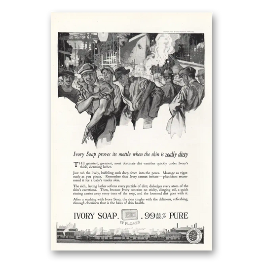 1919 Ivory Soap Proves Its Mettle When Skin Is Really Dirty Vintage Magazine Print Ad