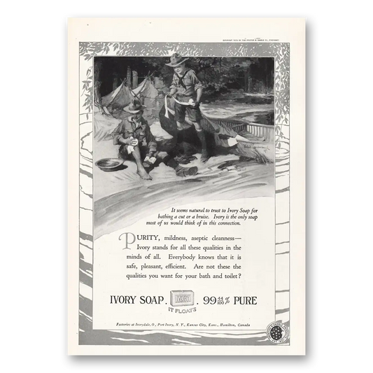 1919 Ivory Soap Bathing a Cut or Bruise Vintage Magazine Print Ad