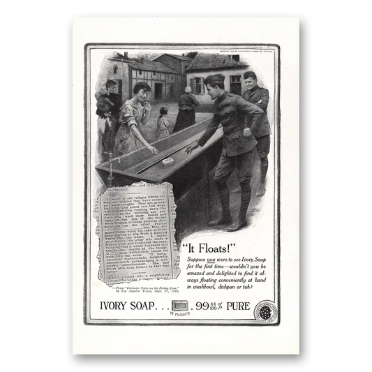 1919 Ivory Soap Floats Vintage Magazine Print Ad