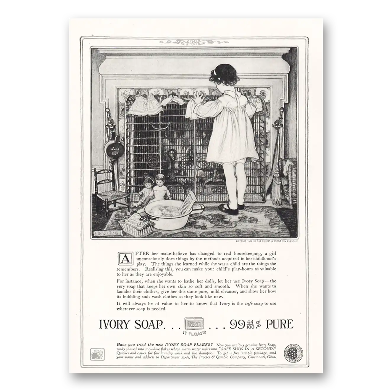 1919 Ivory Soap Make Believe Changed to Real Housekeeping Vintage Magazine Print Ad