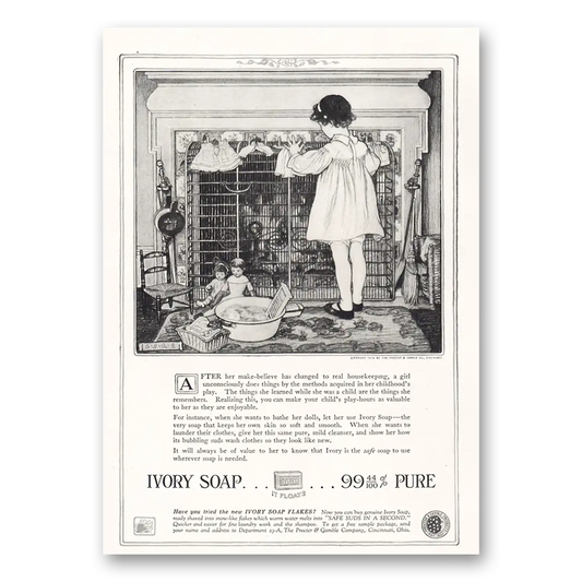 1919 Ivory Soap Make Believe Changed to Real Housekeeping Vintage Magazine Print Ad