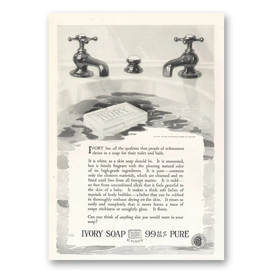 1919 Ivory Soap People of Refinement Desire Vintage Magazine Print Ad