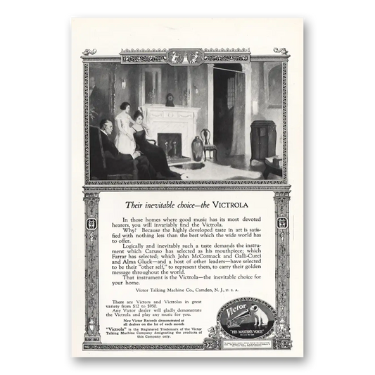 1919 Victrola Their Inevitable Choice Vintage Magazine Print Ad