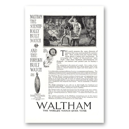 1919 Waltham Watch Scientifically Built Watch Same Elements of Mystery Vintage Magazine Print Ad