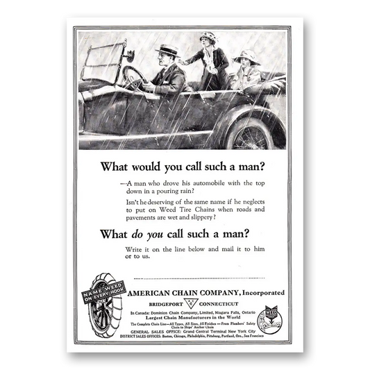 1920 American Chain Company What Would You Call Such a Man Vintage Magazine Print Ad