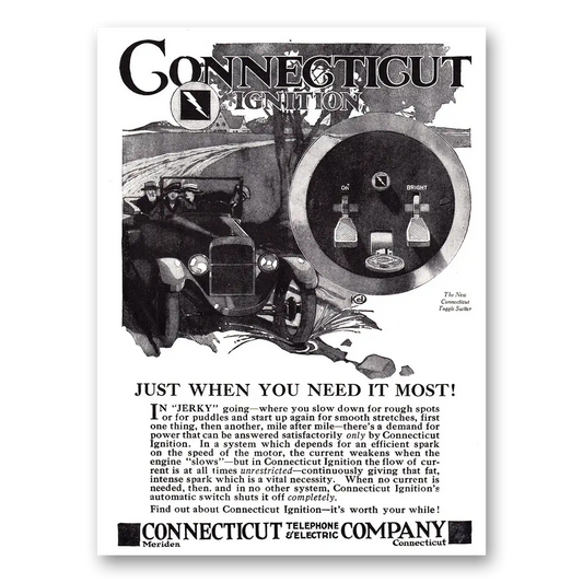 1920 Connecticut Telephone When You Need It Most Vintage Magazine Print Ad