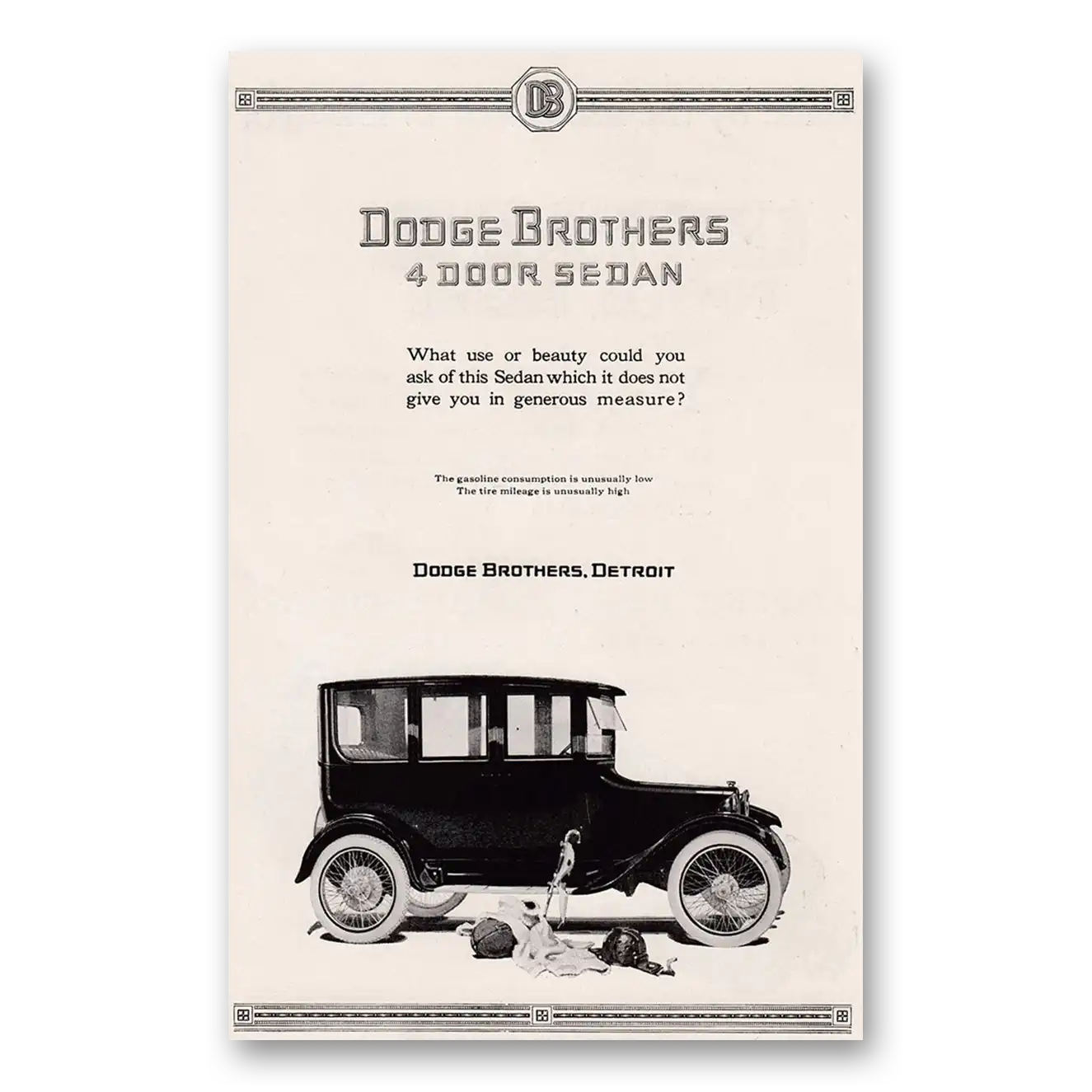 1920 Dodge Sedan What Use or Beauty Could You Ask Vintage Magazine Print Ad