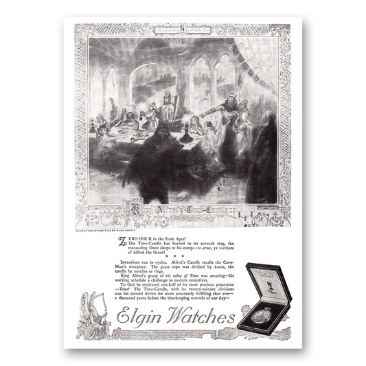 1920 Elgin Watch Father Time Vintage Magazine Print Ad