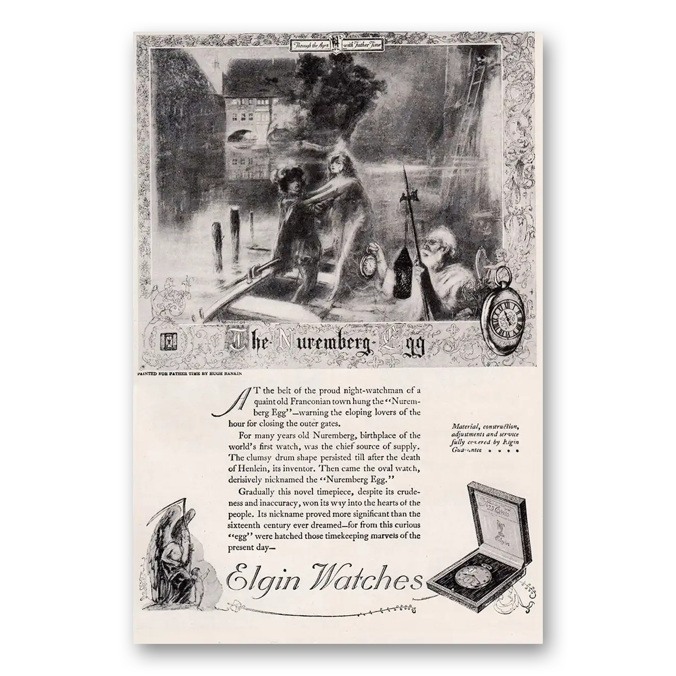 1920 Elgin Watch Nuremberg Vintage Magazine Print Ad