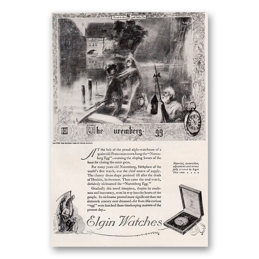 1920 Elgin Watch Nuremberg Vintage Magazine Print Ad