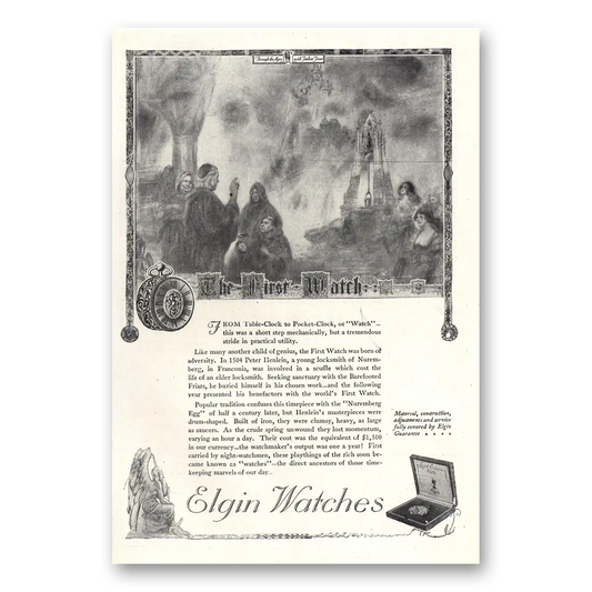 1920 Elgin Watch First Watch Vintage Magazine Print Ad