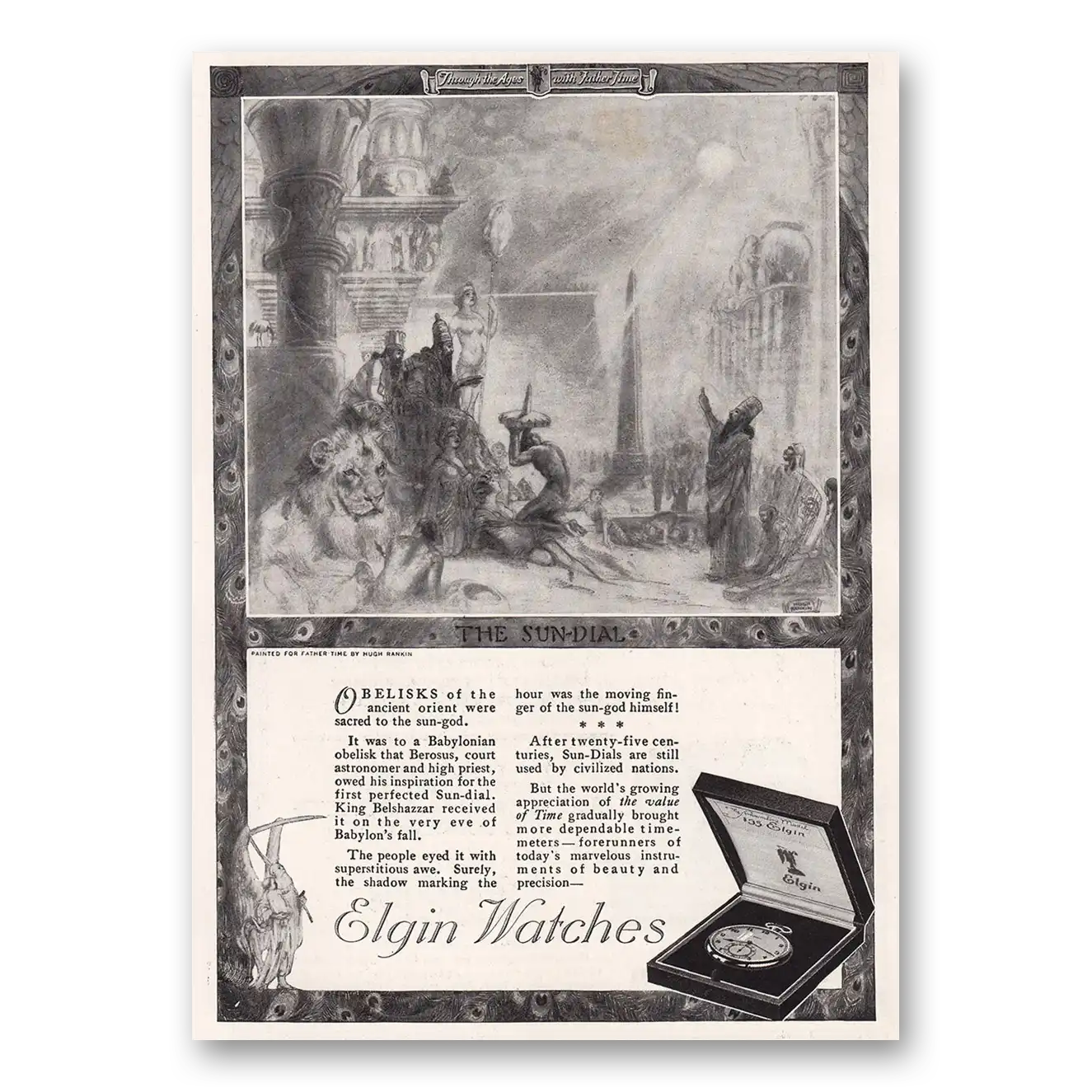 1920 Elgin Watch Belisks of the Ancient Orient Vintage Magazine Print Ad