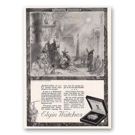 1920 Elgin Watch Belisks of the Ancient Orient Vintage Magazine Print Ad