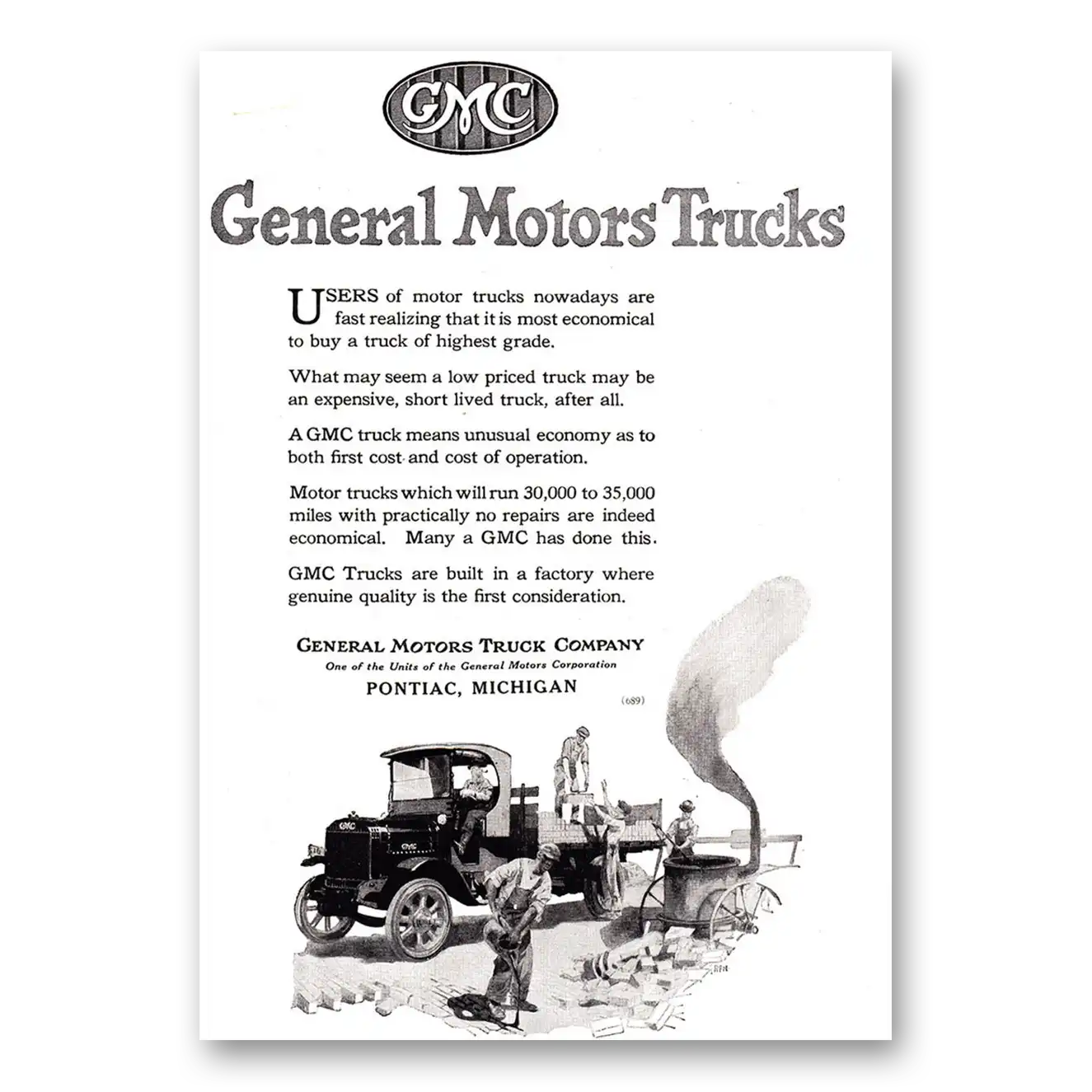 1920 GMC Trucks Users of Motor Trucks Nowadays Vintage Magazine Print Ad