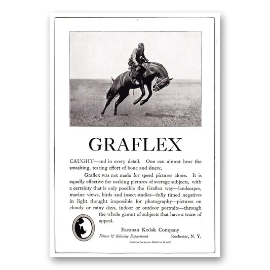 1920 Graflex Caught in Every Detail Horse Vintage Magazine Print Ad