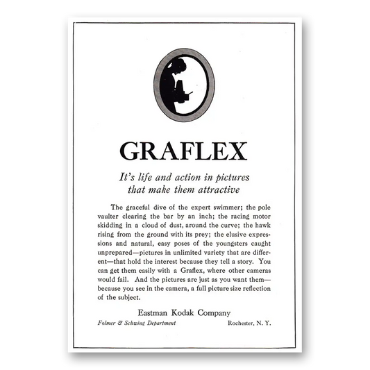 1920 Graflex Life and Action in Pictures Vintage Magazine Print Ad