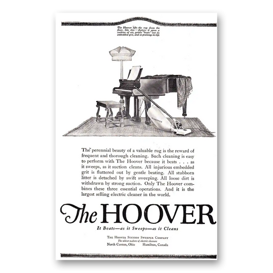 1920 Hoover Vacuum Perennial Beauty of Valuable Rug Vintage Magazine Print Ad