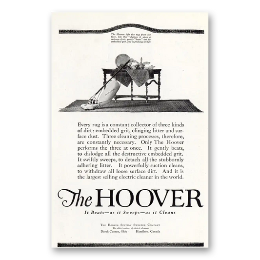 1920 Hoover Vacuum Every Rug is a Constant Collector Vintage Magazine Print Ad