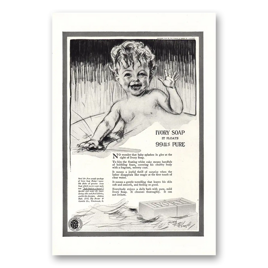 1920 Ivory Soap Baby Splashes In Glee Vintage Magazine Print Ad