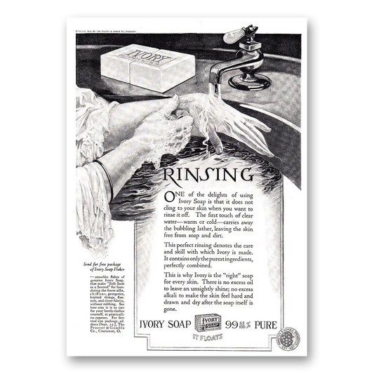 1920 Ivory Soap Rinsing One of the Delights Vintage Magazine Print Ad