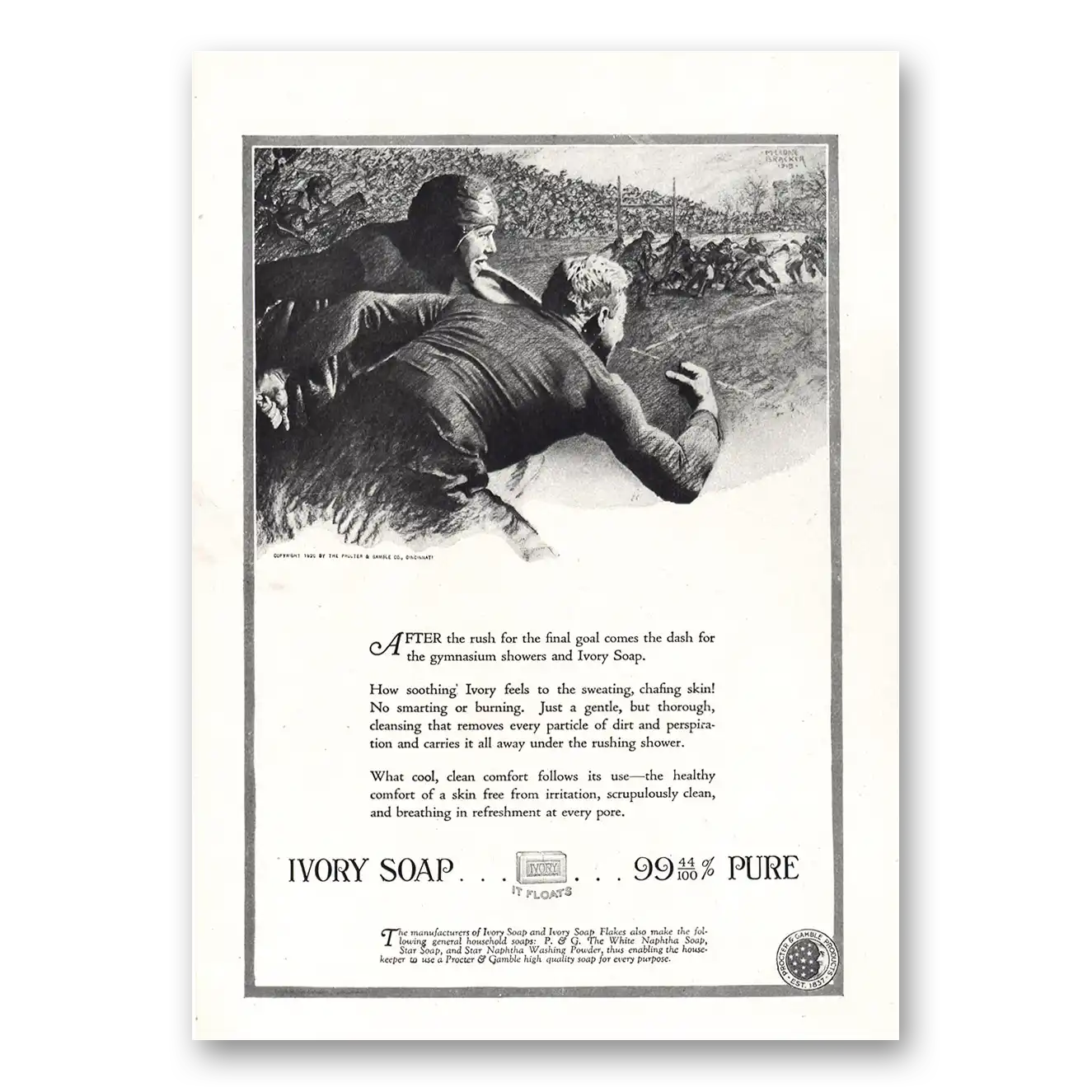 1920 Ivory Soap After the Rush for the Final Goal Vintage Magazine Print Ad