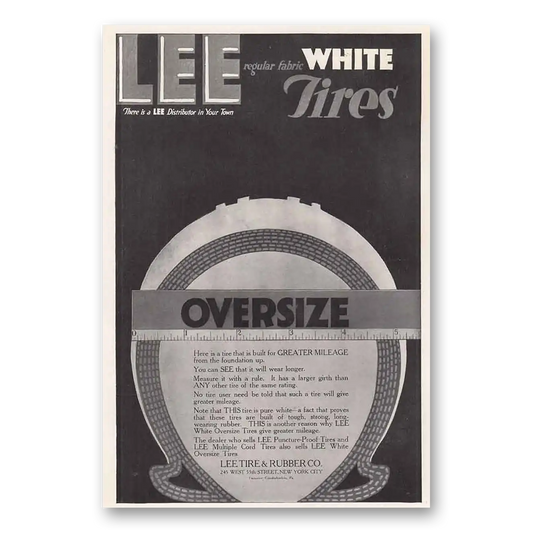 1920 Lee Tires Regular White Fabric Tires Vintage Magazine Print Ad