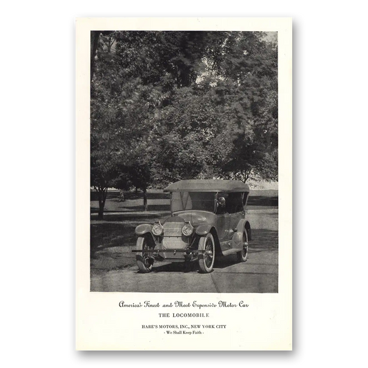 1920 Hares Motors Locomobile Most Expensive Motor Car Vintage Magazine Print Ad