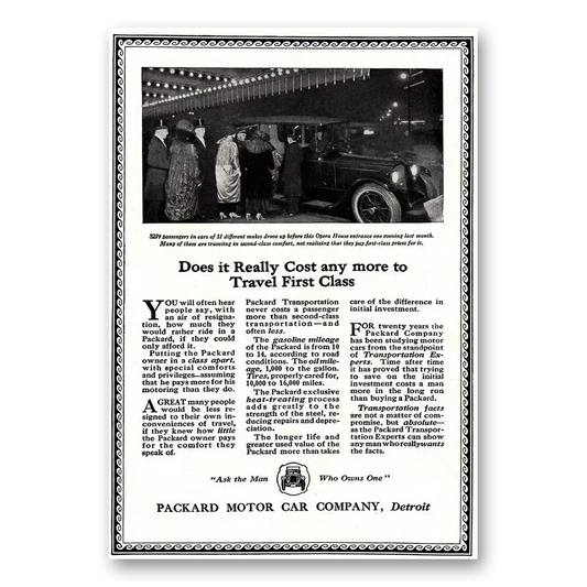 1920 Packard Motor Car Travel First Class Vintage Magazine Print Ad