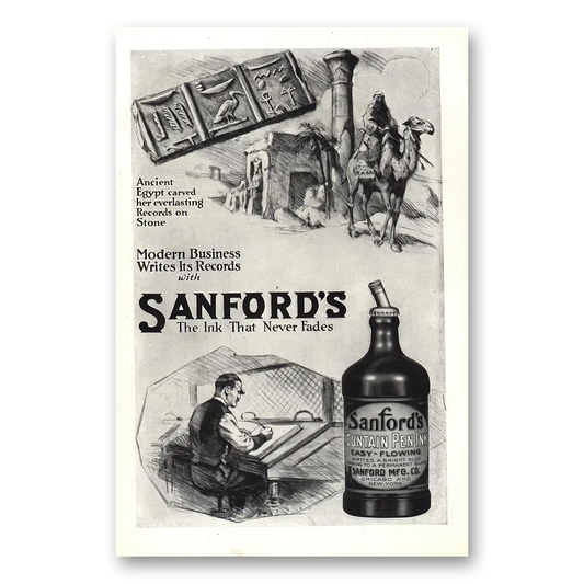 1920 Sanfords Ink Modern Business Writes Its Records Vintage Magazine Print Ad