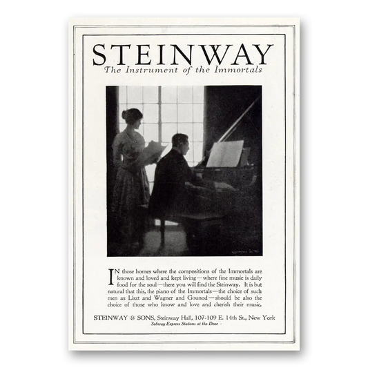 1920 Steinway Piano Homes Where the Composition of Immortals Vintage Magazine Print Ad