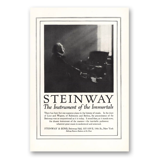 1920 Steinway Piano Instrument of Immortals Vintage Magazine Print Ad