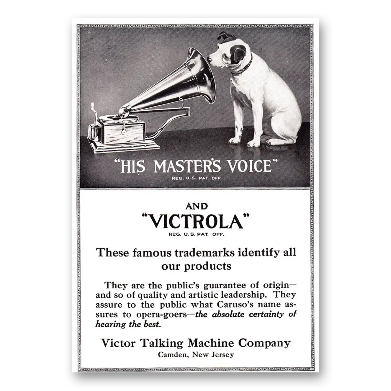 1920 Victrola His Master Voice Vintage Magazine Print Ad