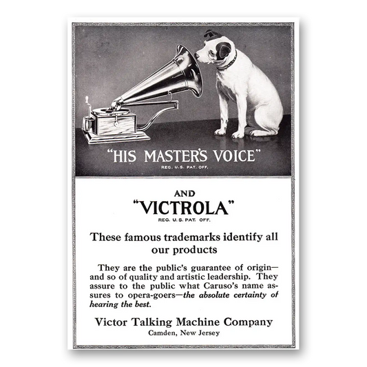 1920 Victrola His Master Voice Vintage Magazine Print Ad