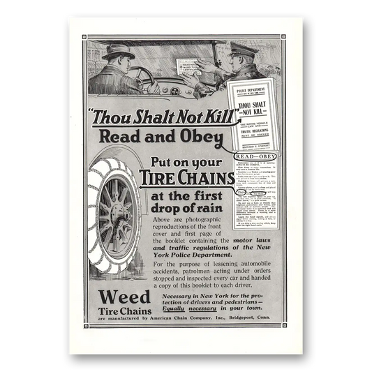 1921 American Chain Company Thou Shalt Not Kill Vintage Magazine Print Ad