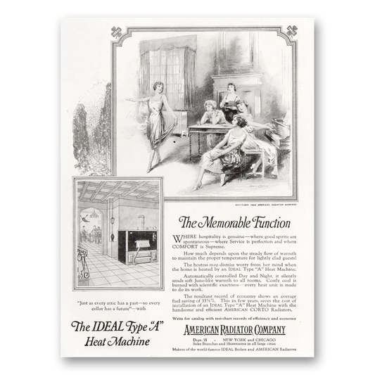 1921 American Radiator Memorable Function Vintage Magazine Print Ad