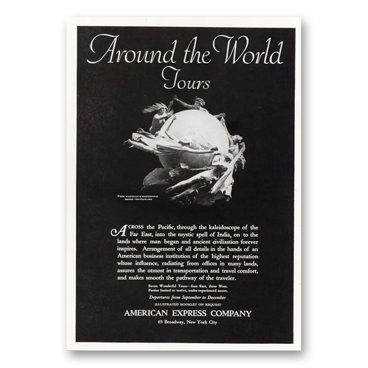 1921 American Express Around the World Tours Vintage Magazine Print Ad