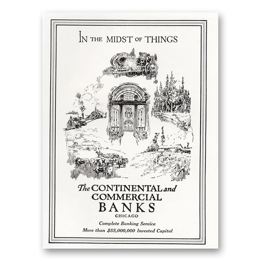 1921 Continental Commercial Banks Midst of Things Vintage Magazine Print Ad