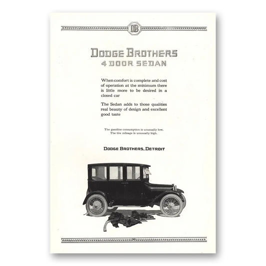 1921 Dodge Sedan Comfort Is Complete Vintage Magazine Print Ad