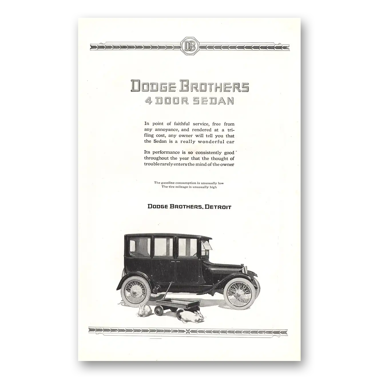 1921 Dodge Sedan Sedan Wagon Vintage Magazine Print Ad