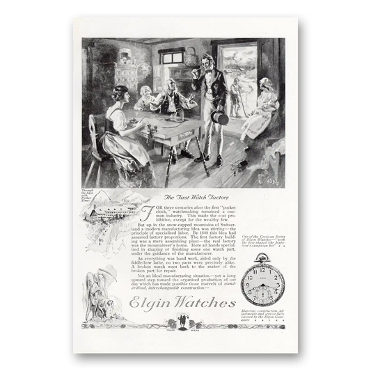 1921 Elgin Watch First Watch Factory Vintage Magazine Print Ad