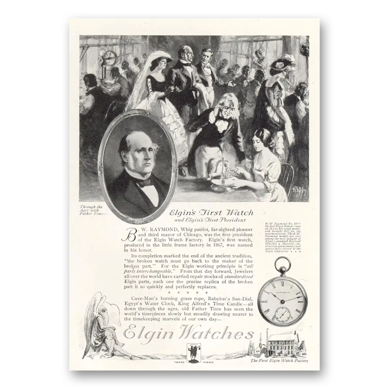 1921 Elgin Watch Elgins First Watch Vintage Magazine Print Ad