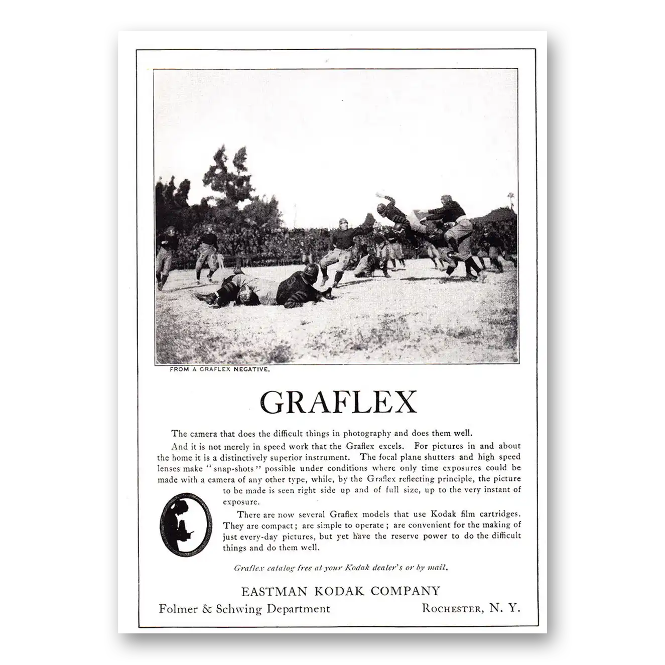 1921 Graflex Cameras That Does the Difficult Things Vintage Magazine Print Ad