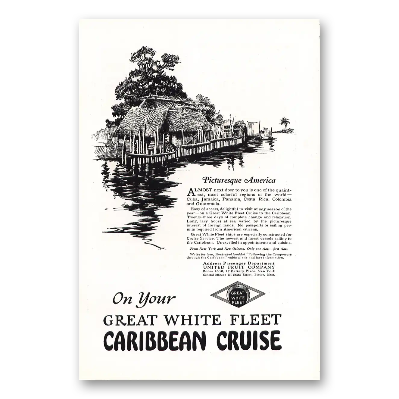 1922 Great White Fleet Picturesque America Vintage Magazine Print Ad